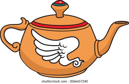 brown teapot  vector illustration isolated on white background