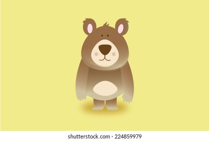 Brown Teddy Bear Cartoon Illustration