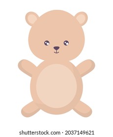 brown teddy bear design over white