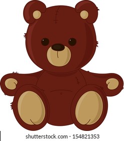 Brown teddy bear, isolated on white