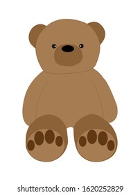 Brown teddy bear isolated on white background.