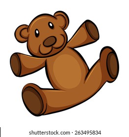 Brown teddy bear on a white background