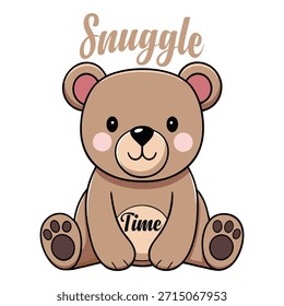 Brauner Teddybär mit rosa Wangen und Pfoten niedlich