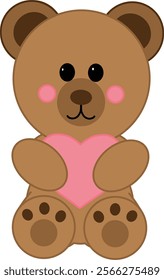 Brown teddy bear with stuffed heart