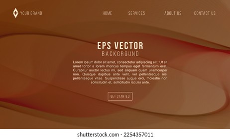 Brown template web banner page with gradient color. Design with liquid shape can use for website template.