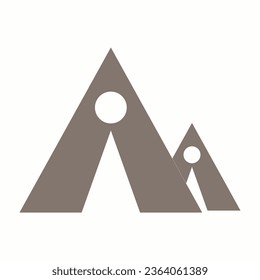 Brown tent camping icon vector,pictogram isolated on white