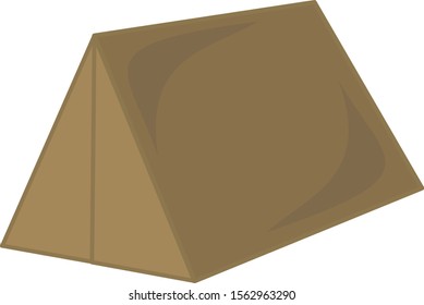 Brown tent, illustration, vector on white background.