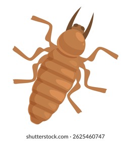 Brown termite walking with big antennas illustration