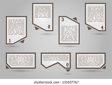 Brown text box shapes
