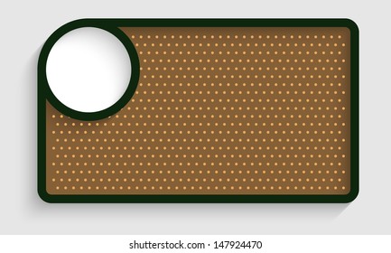 brown text frame with grid