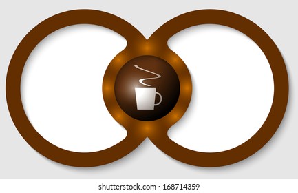 brown text frames for any text with cup of coffee