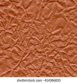 Brown texture of crumpled paper. Vector illustration.