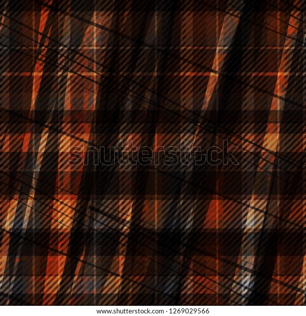 Brown Texture Crumpled Plaid Pattern Abstract Stock Vector