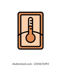 Ilustración del vector de iconos termómetros marrones