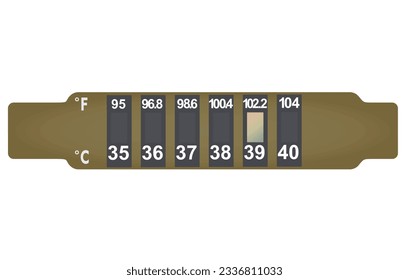 Brown thermometer strip. vector illustration