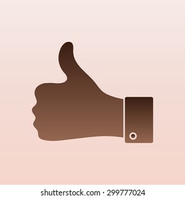 Brown thumbs up icon