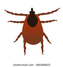 Icono de insecto marrón aislado en fondo blanco. Signo dibujado de error de mite, vector de diseño plano eps 10