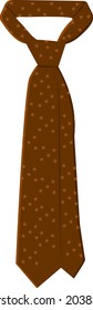 Brown tie, illustration, vector on white background.