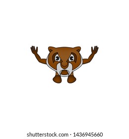 Brown Tiger Fun Character, Illustration. Can be used for Mascot or etc.