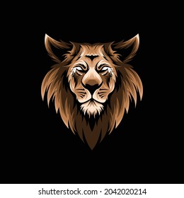 Brown Tiger Illustration Design Vector