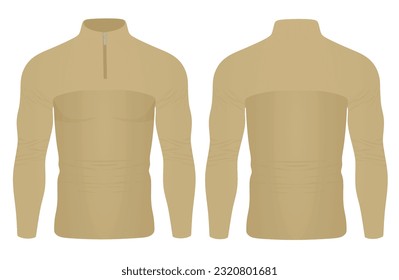 Brown tight long sleeve t shirt. vector