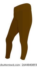 Leggings de pantalones ajustados marrones. Ilustración vectorial	