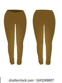 Brown  tight pants. vector illustration