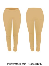 Brown  tight pants. vector illustration