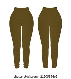 Pantalones ajustados marrones. ilustración vectorial