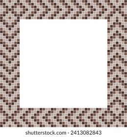 Marco de tejas marrones, marco o fondo de mosaico mosaico, fondo de mosaico, patrón sin costura, patrón sin costuras mosaico, textura o fondo de azulejos mosaicos. Baldosas murales en el cuarto de baño, baldosas en la piscina.