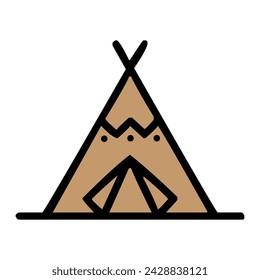 Brown Tipi With Black Outline Icon