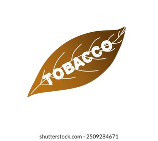 Logotipo de Vector de hoja de tabaco marrón con escritura de tabaco 