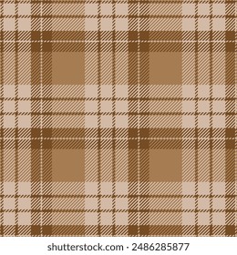 Brown tone color plaid seamless pattern vector. Background graphic tartan check fashion design use for print, texture, cloth, fabric, flannel.	