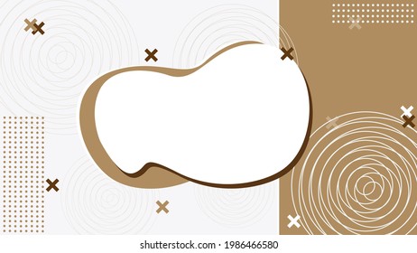 Brown tone frame background, cute style used to make business cards, posters flyers or billboards, Abstract templates leave an empty space in the middle.