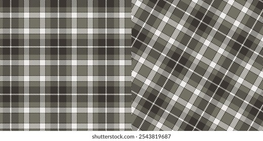 Tons castanhos jogados vetor de padrão sem costura. Plano de fundo gráfico tartan design de moda uso para impressão, textura, pano, tecido, flanela.