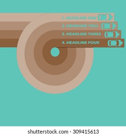 brown tone stripe car for fill your text and your theory on green background. Vector and illustration format.