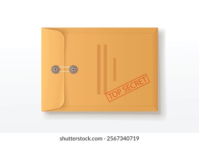 brown top secret envelope closed top view