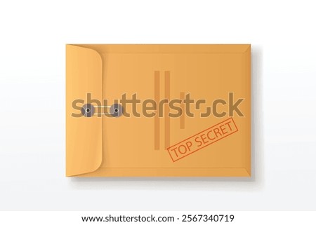 brown top secret envelope closed top view