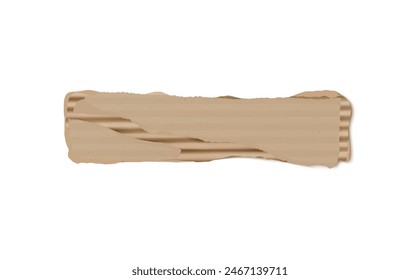 Brown torn cardboard illustration. Vector image depicting a piece of ripped, textured cardboard with uneven edges. Suitable for backgrounds, designs, and packaging themes