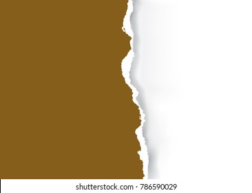 Brown torn paper. Illustration of Brown ripped paper.Place for your text or image. Vector available.