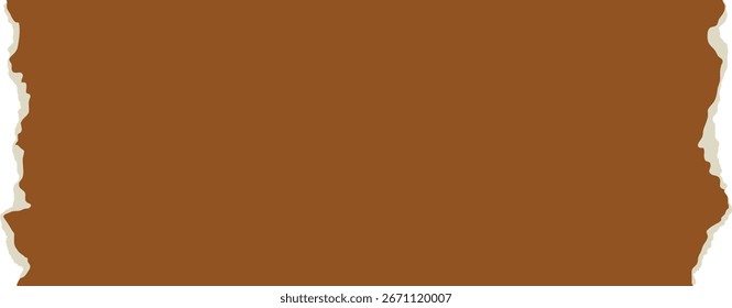 Rectángulo de papel rasgado marrón con bordes rasgados para un diseño de fondo creativo. Efecto de lágrima grunge áspero perfecto para Anuncios, carteles y álbumes de recortes. Vector rasgado hoja ilustración de Plantilla.