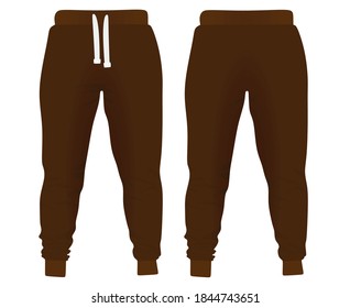 Brown tracksuit bottom. vector illustration