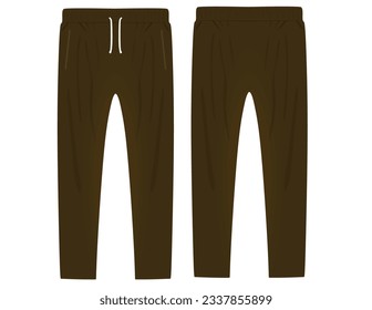 Brown tracksuit bottom. vector illustration