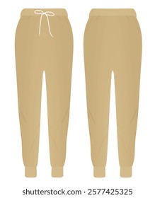 Brown tracksuit bottom. vector illustration