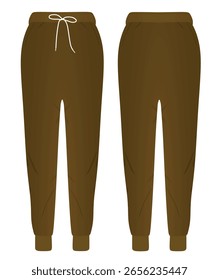 Pantalón de chándal marrón. Ilustración vectorial	
