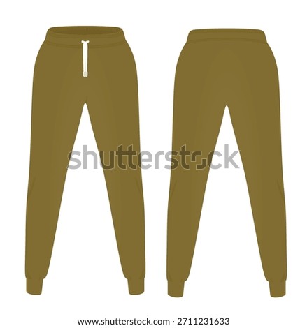 Brown tracksuit bottom. vector illustration	
