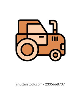 Brown Tractor Icon Vector Illustration