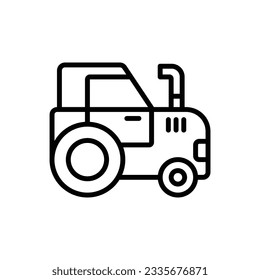 Brown Tractor Outline Icon Vector Illustration