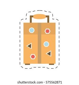 brown travel bag icon image, vector illustration design