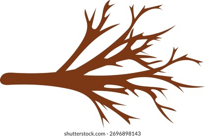 Ilustração de Galho de Ramificação de Árvore Marrom